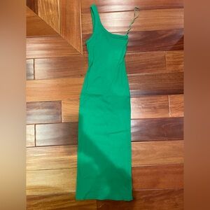 Zara green one shoulder dress